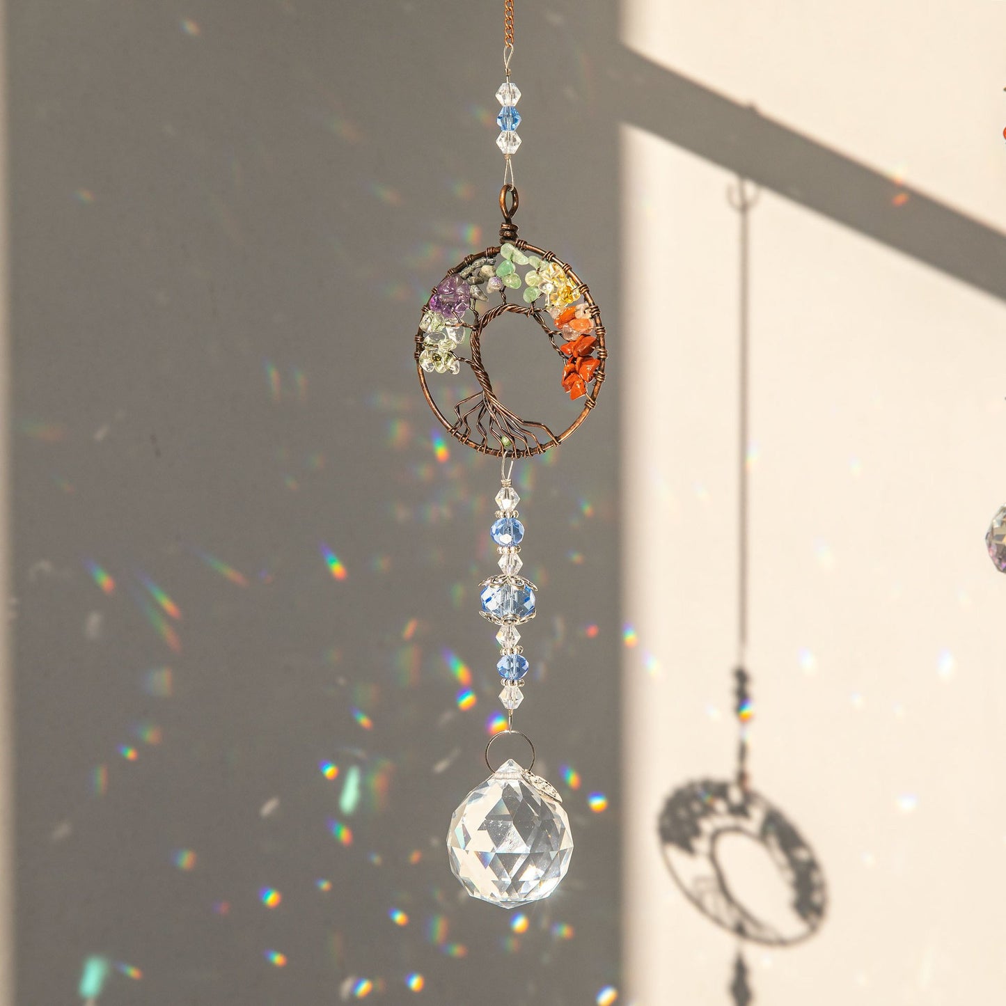Crystal Wind Chime Tree Of Life Suncatcher